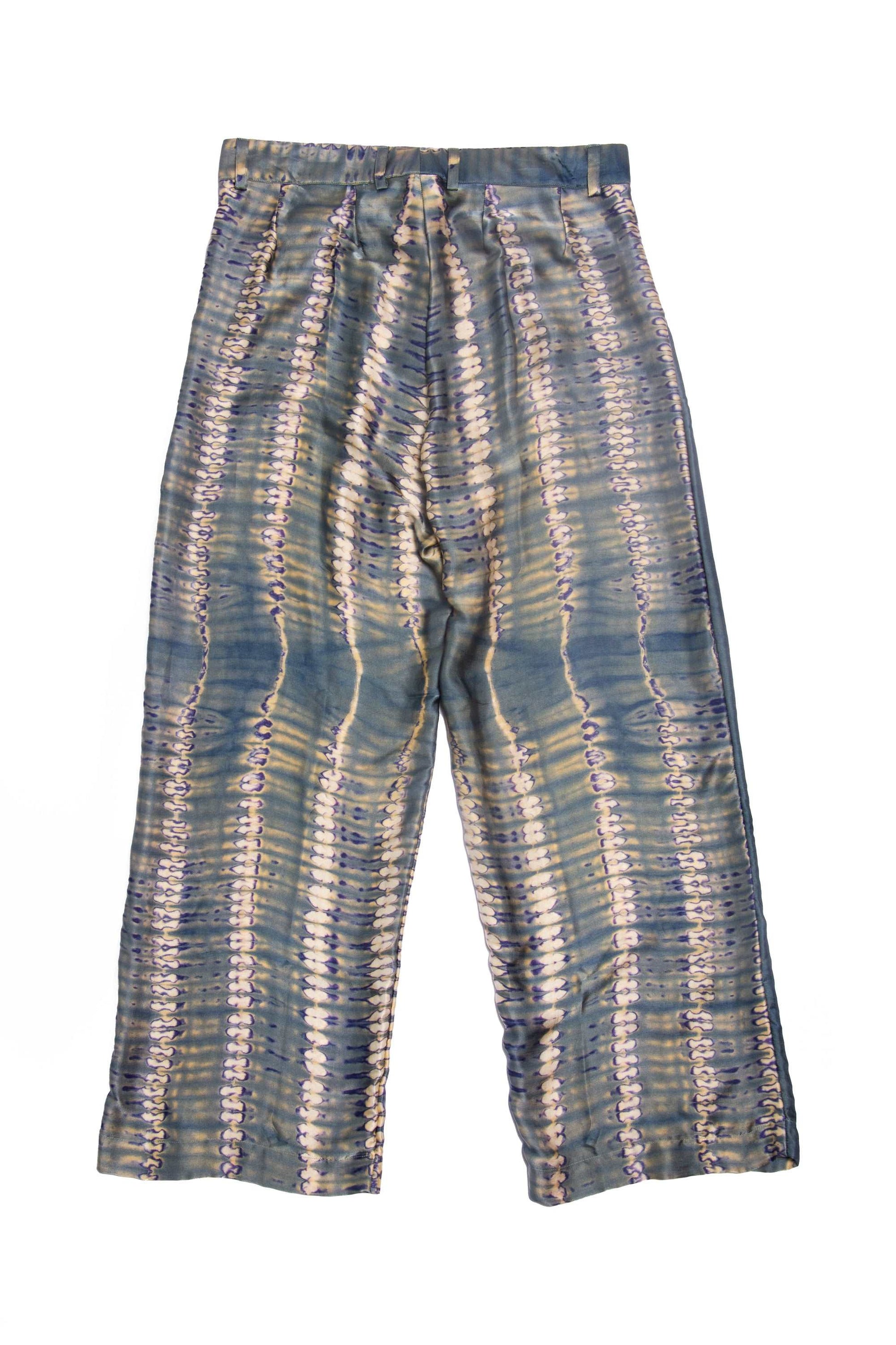 Unisex statement silk tie dye hand made pants made in Indonesia Designed in Australia